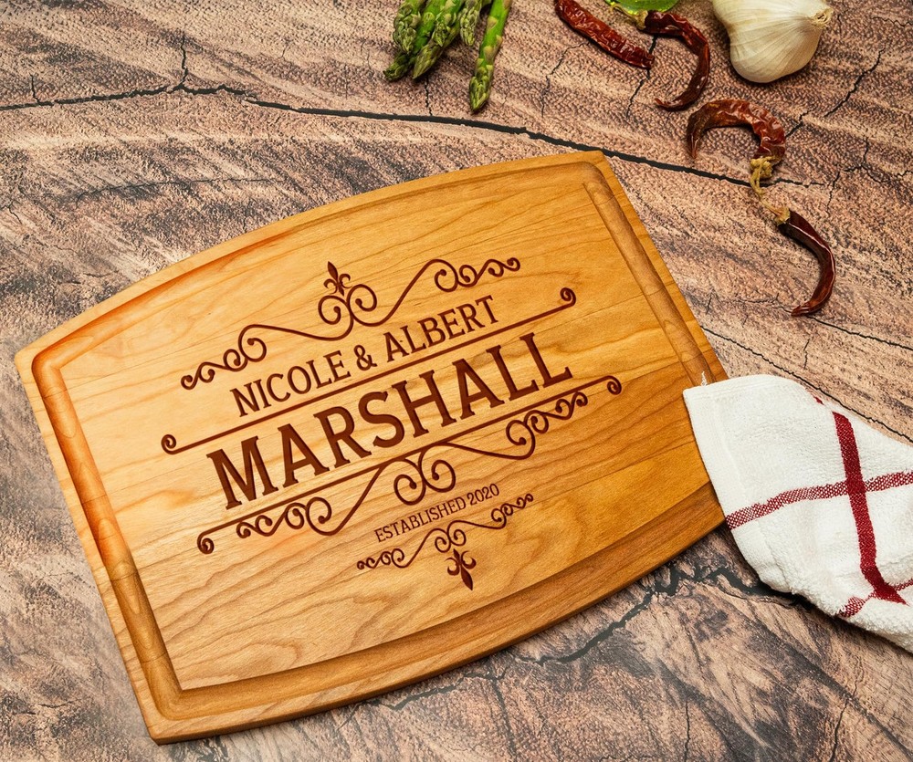 Custom Engraved Wood Cutting Boards, Customized Gift For Anniversaries, Couples,