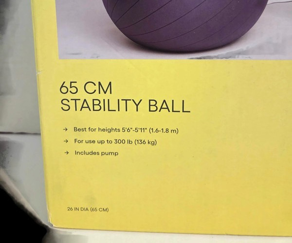 All In Motion Stability Ball 65 CM Exercise With Pump