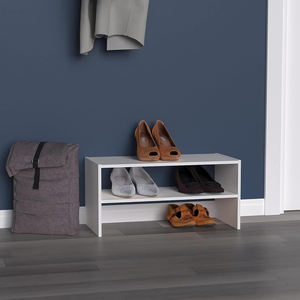 Stackable 24in Wide Horizontal Organizer Rectangular White