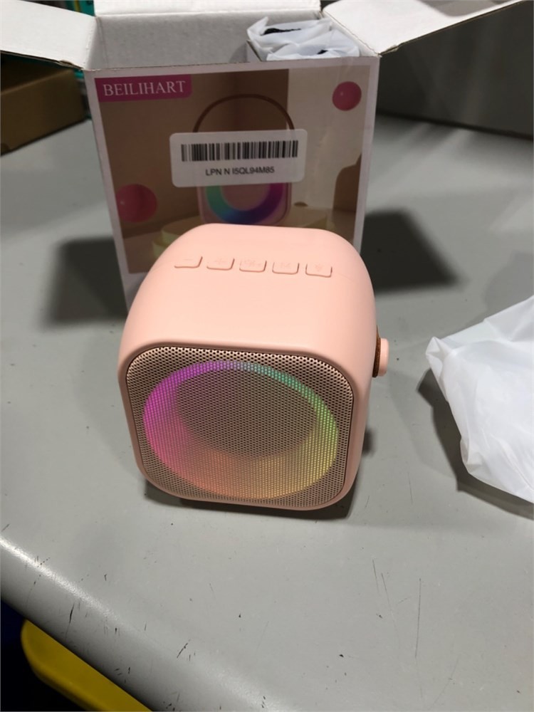 Beilihart Pink Portable Bluetooth Speaker Mini Karaoke Machine Tested & Working