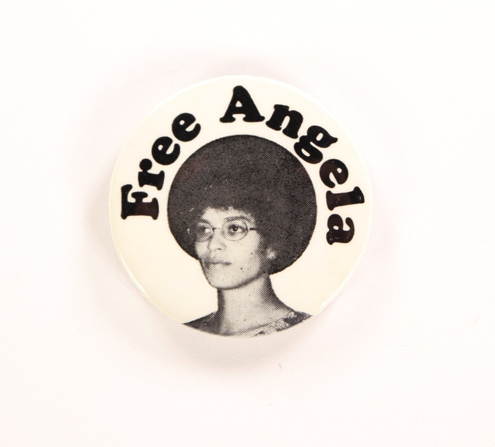 Free Angela Davis Pinback Button