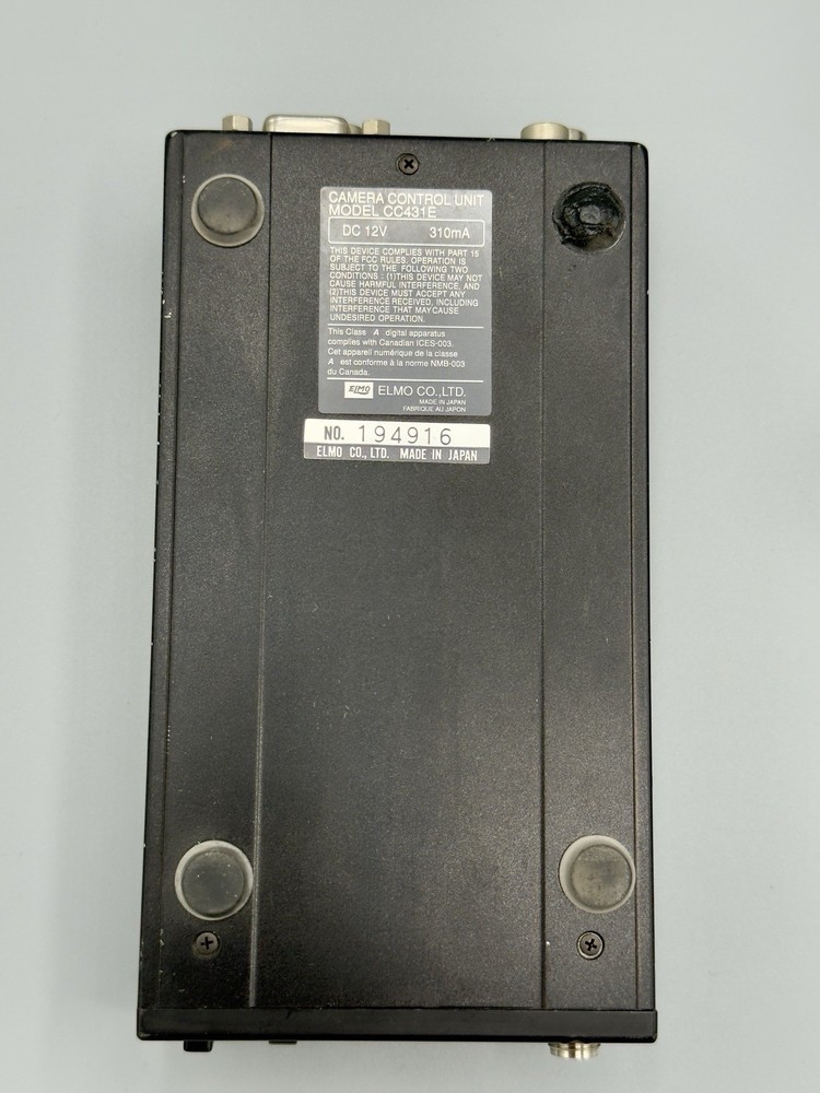 Elmo CC431E Digital Micro Inspection Remote Head Camera Control Unit, 12VDC