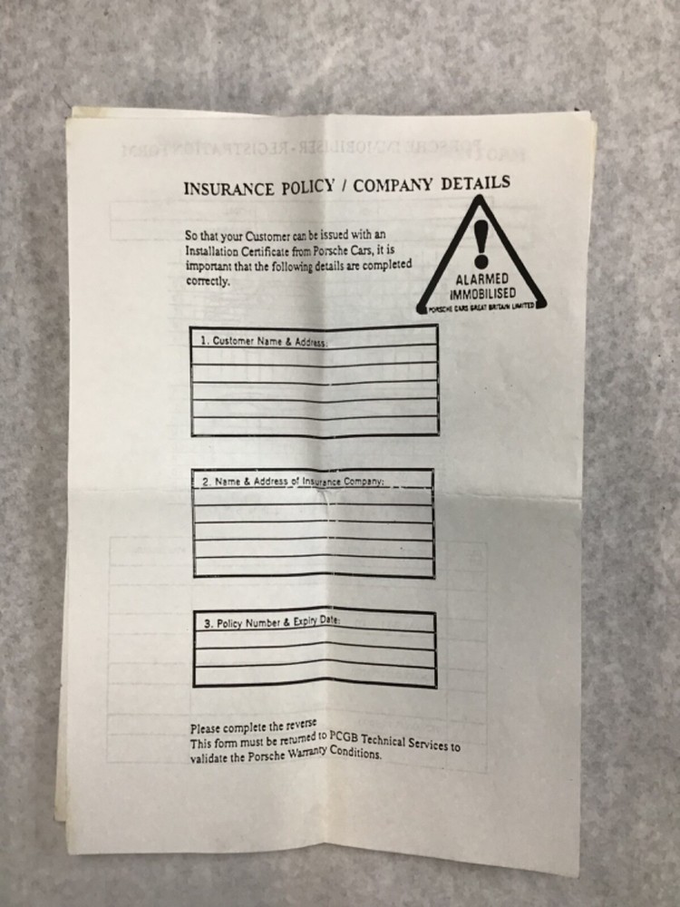 Porsche 911 NOS Anti-Theft Security Alarm System