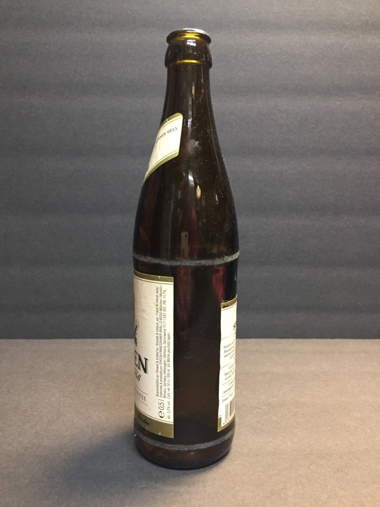 Spaten Munichner Hell EMPTY Imported German Beer Brown Bottle Vintage