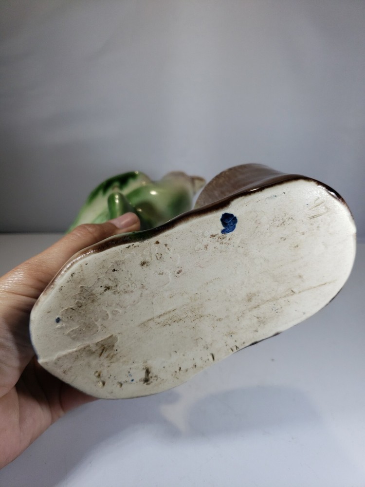 Rare Majolica Bird Planter Multicolor Glazed