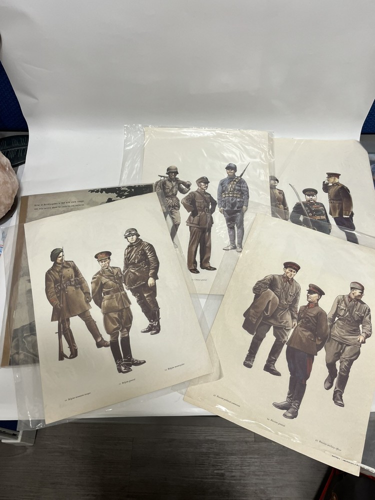 WW2 German Uniform Sheets Pictures Documents Great Display 11x18