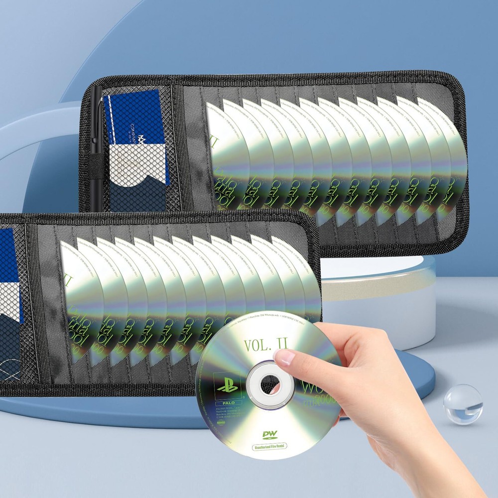 12-Pocket Car CD Sun Visor Holders CD DVD Organizer Storage Sleeves