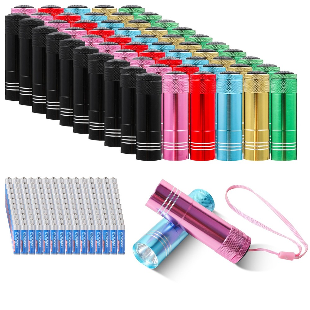 Emergency Bulk Flashlights - 60 Pack Mini LED with Batteries Lanyard