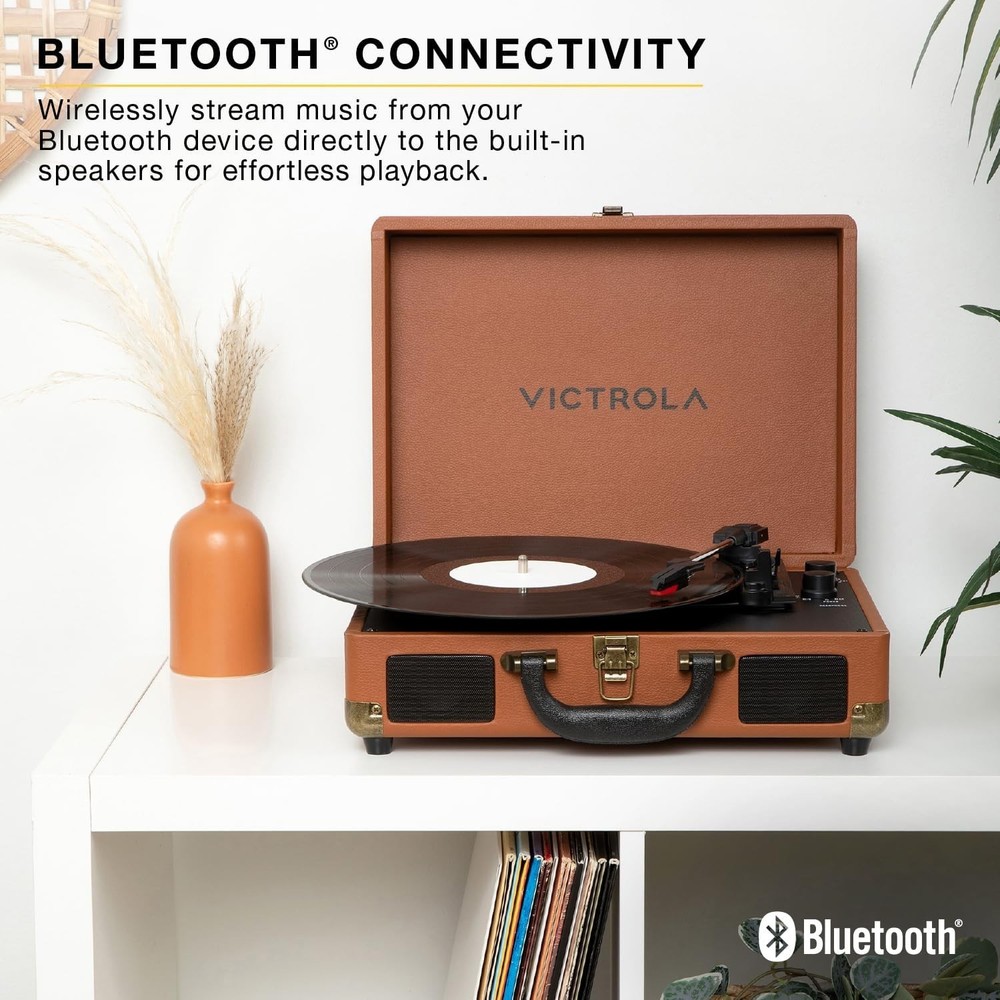 Retro Bluetooth Suitcase Record Player - Dynamic Sound & Easy Setup | Journey II
