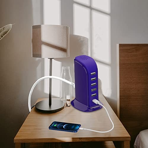 iPhone Charger Fast Charging , Multi Device USB purple charging station