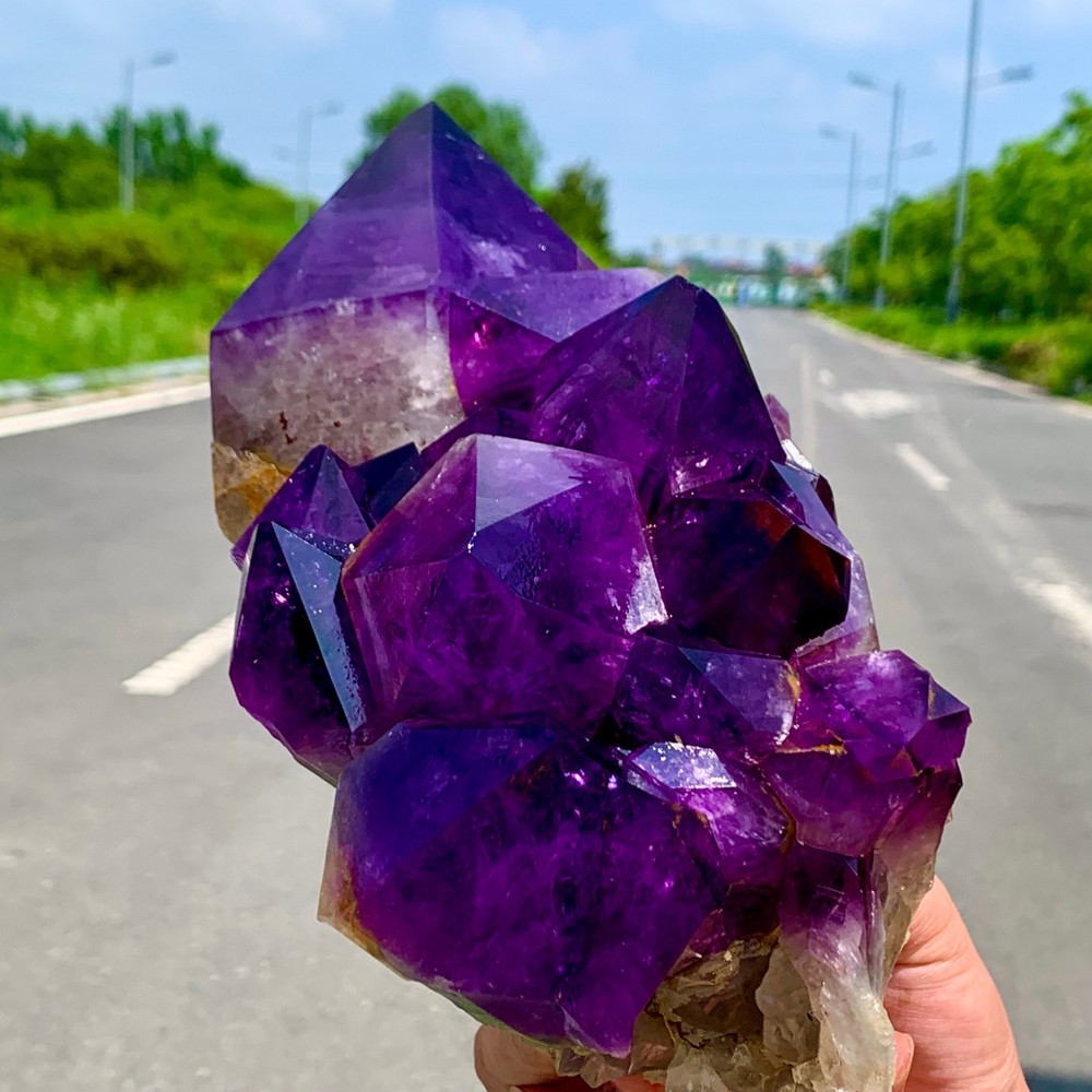 7.2LB Natural Amethyst geode quartz cluster crystal specimen Healing