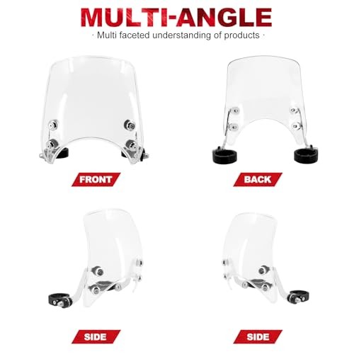 Motorcycle Adjustable Windshield Custom Compact Sport Clear Windshield