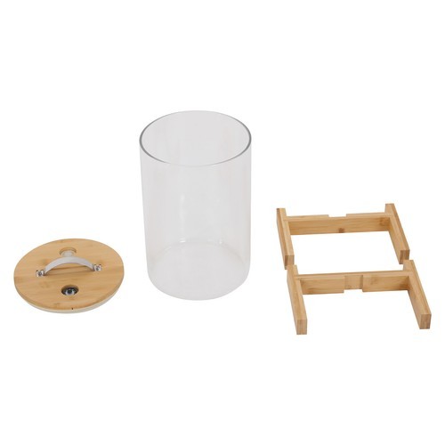 8L Rice Storage Container, Glass Grain Container, Rice Container with Lid& Stand