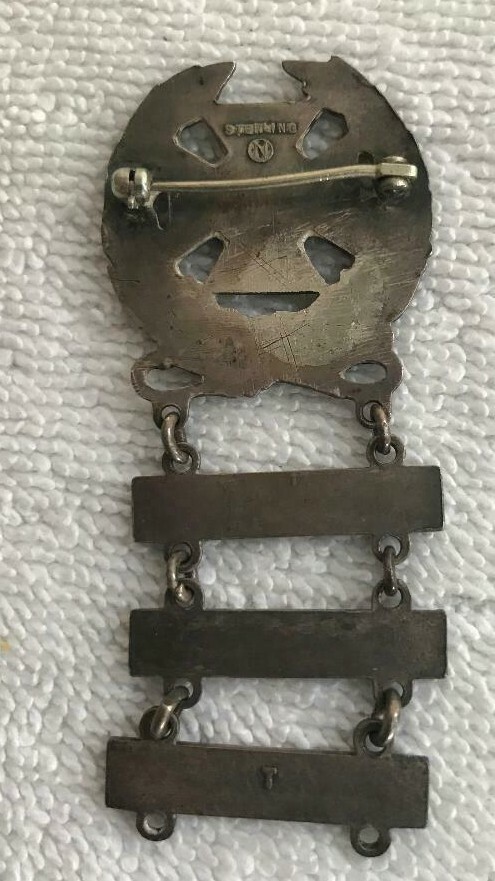 W.W. II U.S. EXPERT BADGE WITH 3 QUALIFICATION BARS