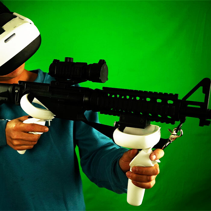 Double Handle Holder Magnetic VR Headset Game Shooting Gun Mount Bracket