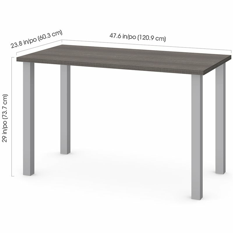 Bestar 48" Writing Desk in Bark Gray