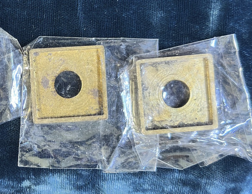 1” Solid Cast Brass Square Check Rings with 3/8 IPS ( 3/8” ) Slip Hole- 2 PCS