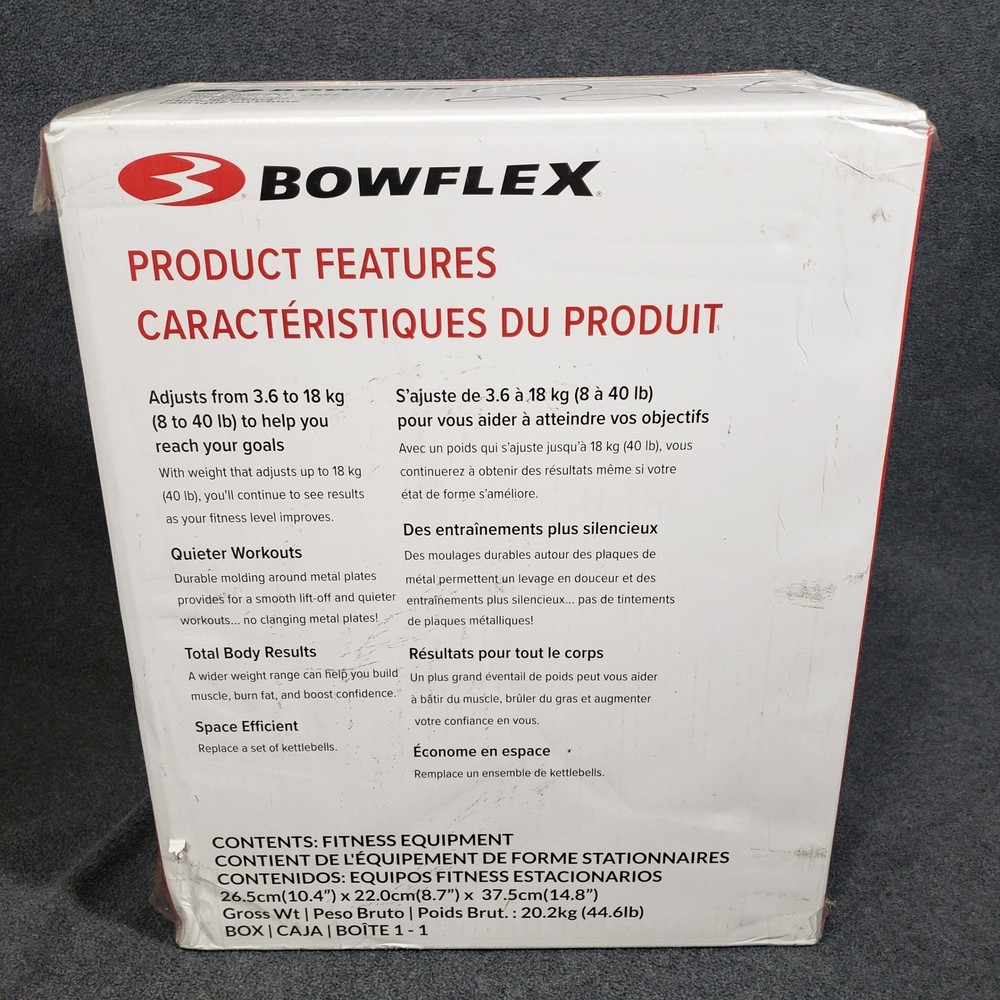 Bowflex Kettlebell SelectTech 840 8-40lb Black Red Adjustable Weight Gym