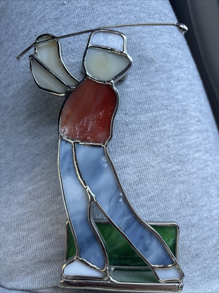 Glass Golf Painted Statue