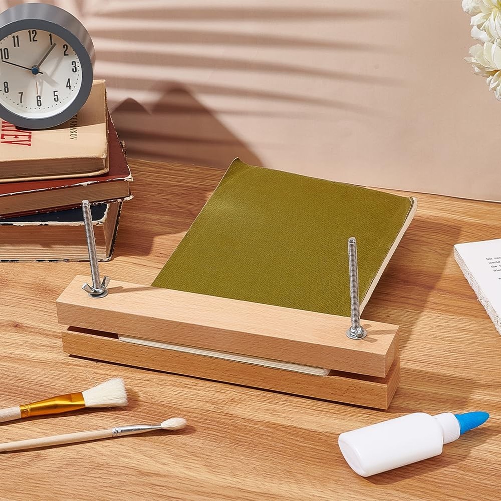 Wooden Beech Bookbinding Press, 9.8x1.5inch Large Book Binding Tool Portable ...