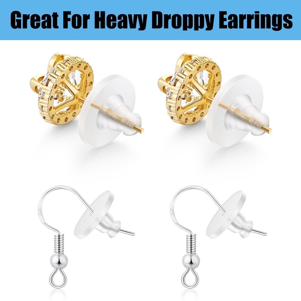 Earring Backs Rubber,100pcs Soft Clear Earring Backs for Studs,hypoallergenic