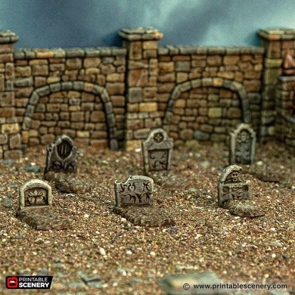 OpenLock Graveyard Corpses, Crypts 3D Printed Tabletop Terrain DND (28mm)