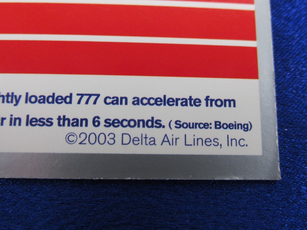 2003 Delta Airline Pilot Trading Card #10 Boeing 777-200
