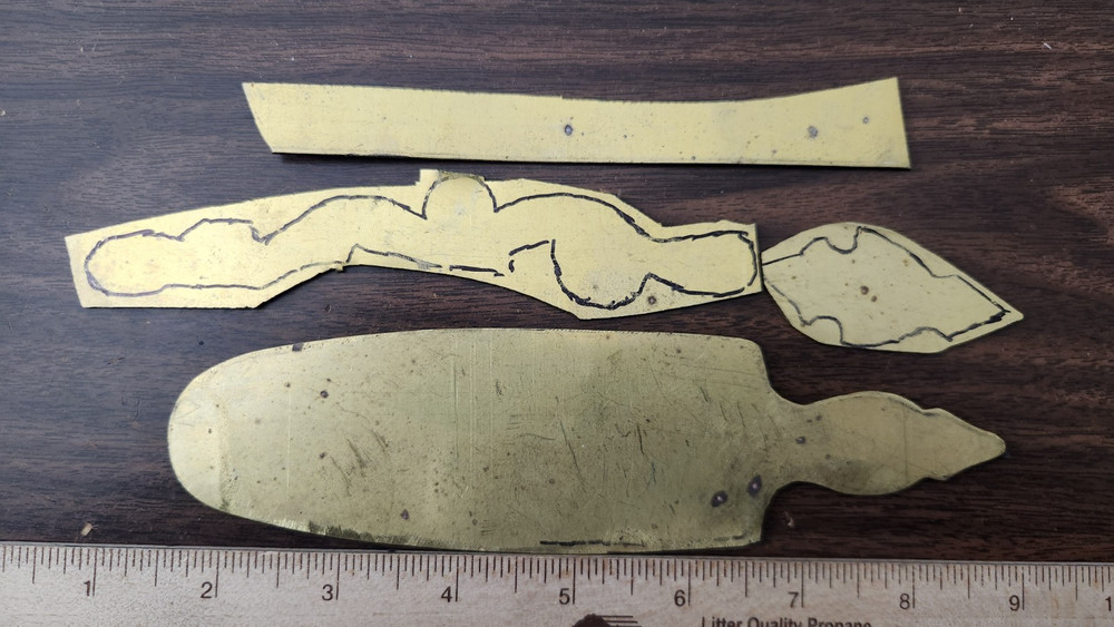 Muzzleloader Brass Rifle Furniture Flat, In the Rough