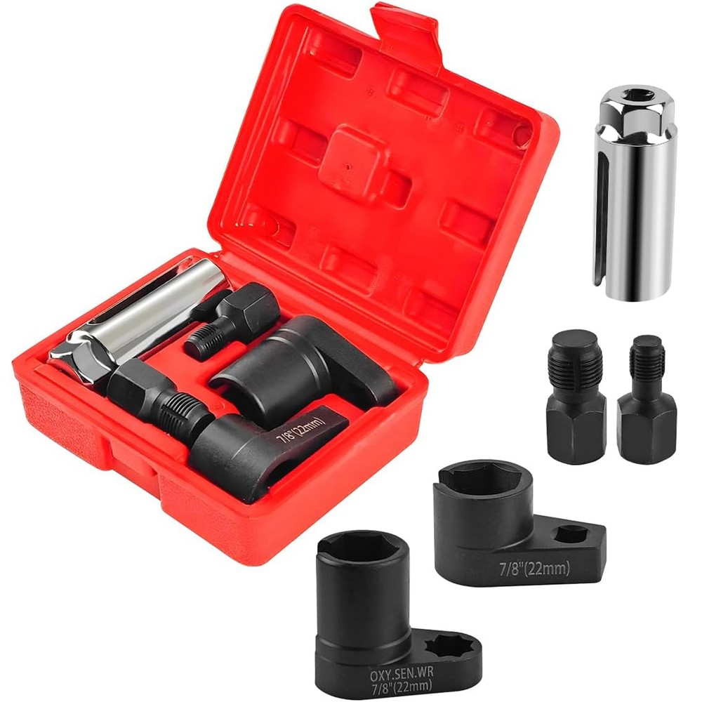 5Pcs O2 Oxygen Sensor Socket Wrench 3/8" 1/2" 22mm Auto Repair Installer Tool
