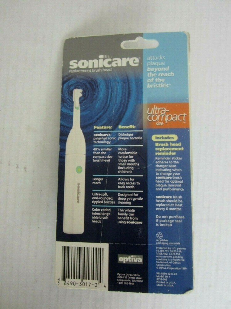 Sonicare Optiva Toothbrush Head Replacement Compact Size 8490 NEW