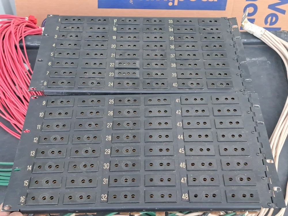2 6u stagepin 48 channel 96 rack panel lighting  patch distro dimmer 20a 125 250