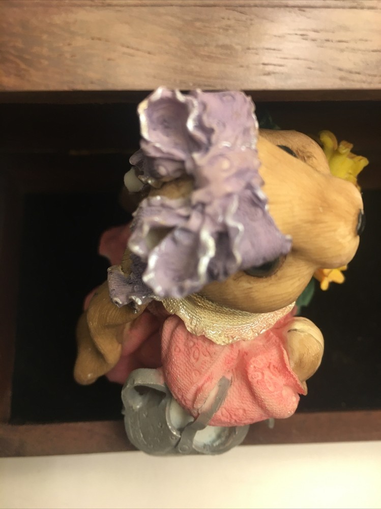 Mervyn's 1999 Rabbit Bunny Easter Figurine Rabbit Watering Plants Theme. 4”