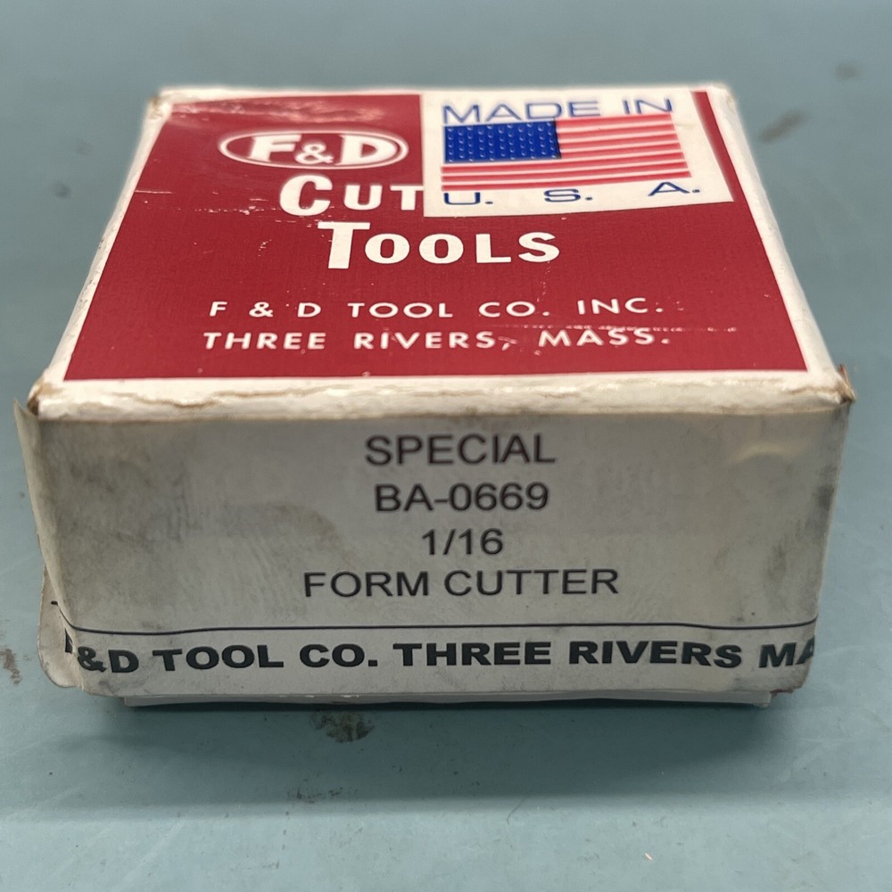 F&D Cutting Tools Form Cutter....Special BA-0669….1/16”