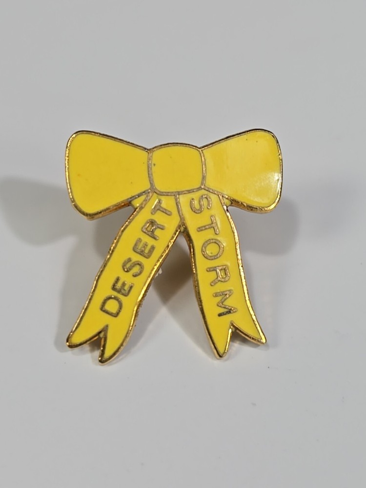 Desert Storm Yellow Ribbon Lapel Pin