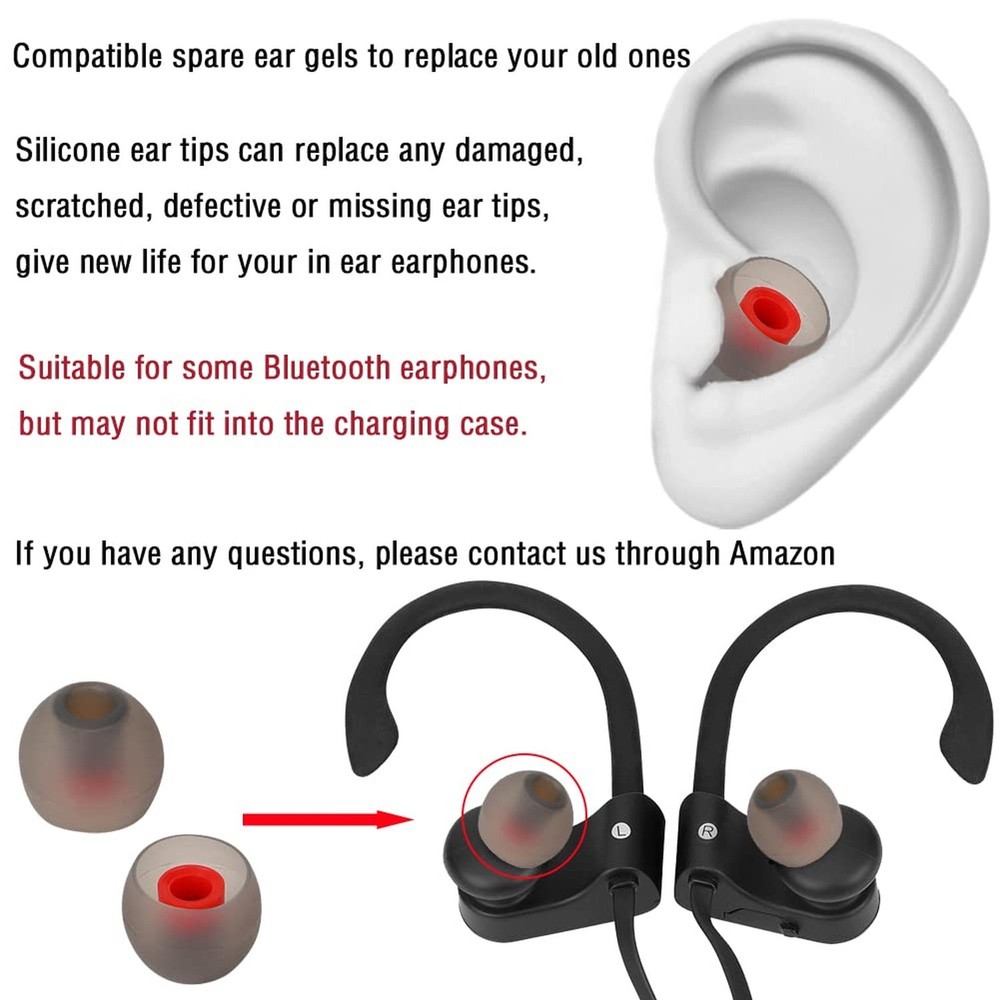 Replacement Earbud Tips Silicone Ear Tips for in- Ear Headphones Eartips Tips...