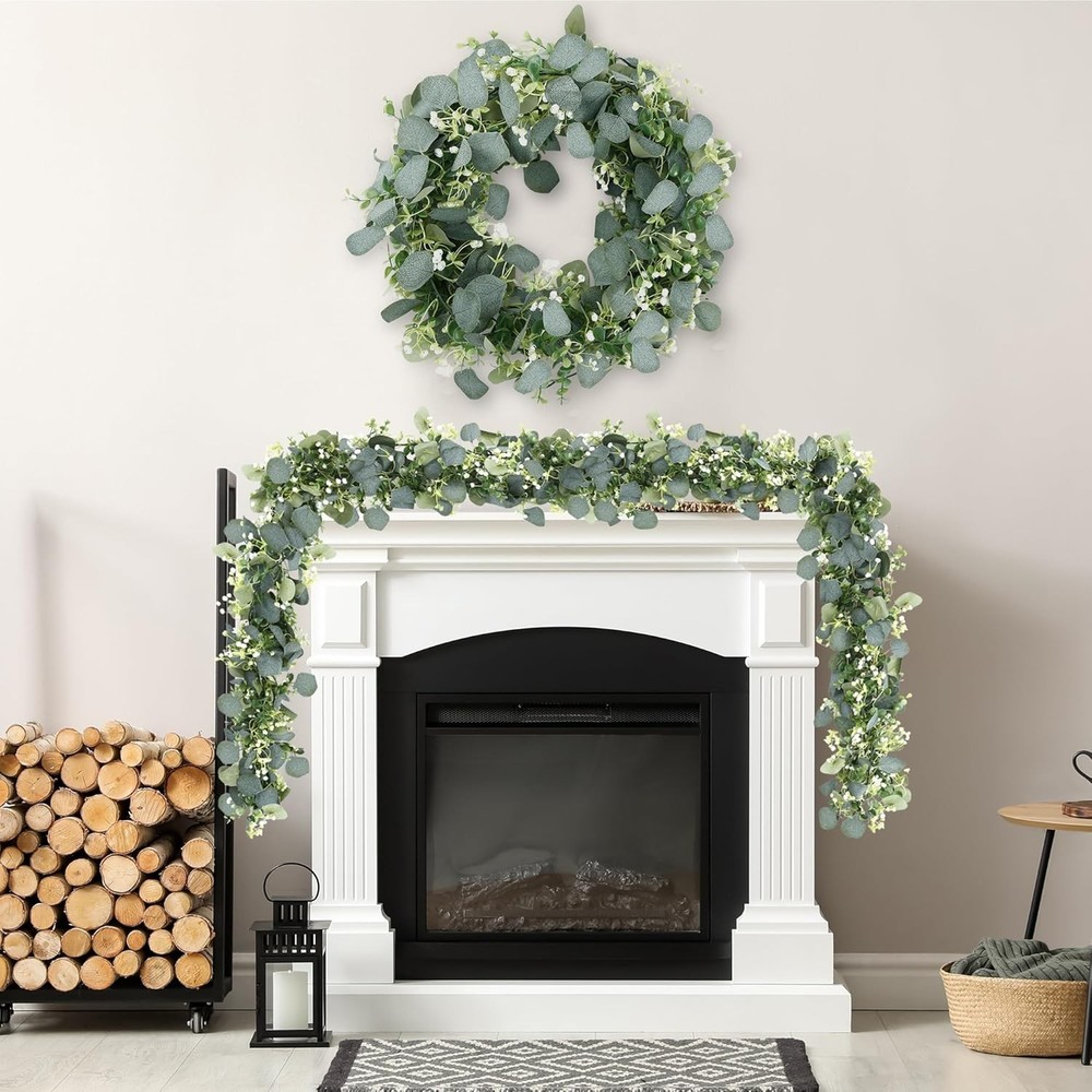 2 Pack Artificial Greenery Hanging Eucalyptus Leaves Garlands for Table Wedding