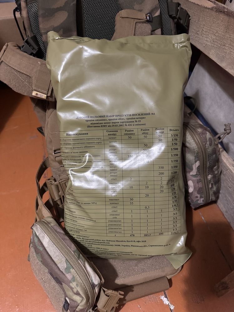 New type Ukrainian MRE armed forces combat dry ration meal