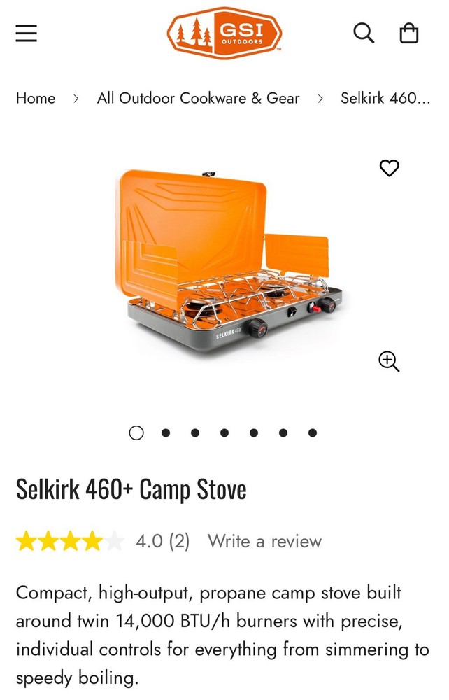 Selkirk 460 Camp Stove - Preowned
