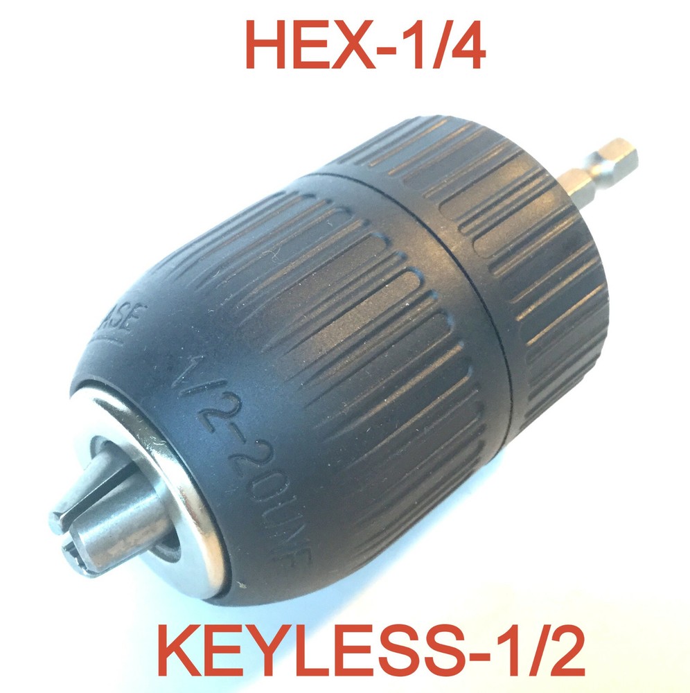1 pc Hex-1/4 Adapter & 1/2" CAP Drill Keyless Chuck