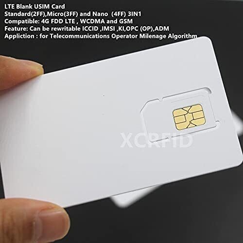 Writable Programmable Blank SIM USIM Card 4G LTE WCDMA GSM Nano Micro SIM