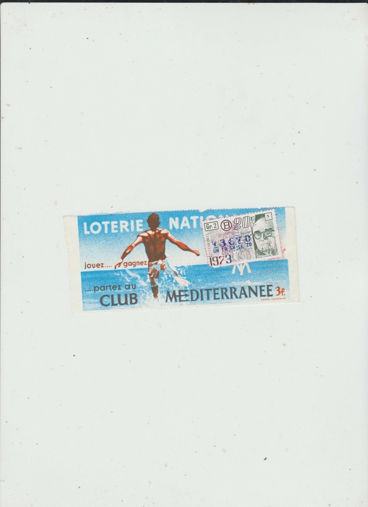 FRANCE  LOTTERY  TICKET  1973