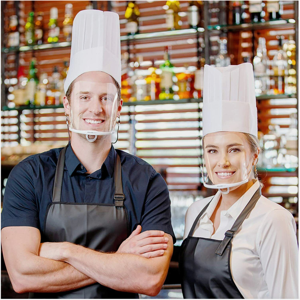 SHIELDOFGLORY Clear Reusable FACE SHIELD (2 Frames & 3 Shields - 6" Tall)