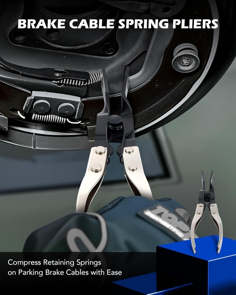 Brake Tool Kit 15pc Drum Disc Brake Spring Pliers Caliper Wrenches Kit