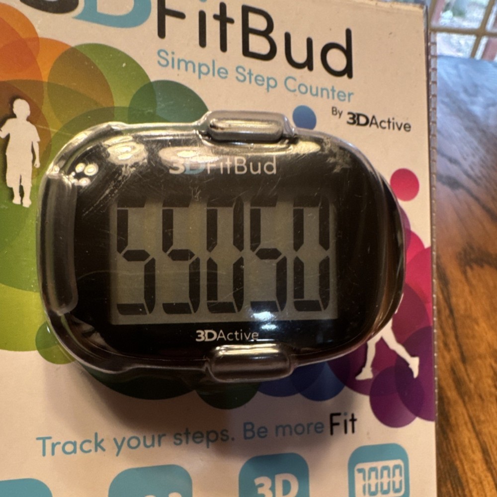 3DActive 3DFitBud A420S Black Pedometer Clip Extra Large Display 3D Sensor