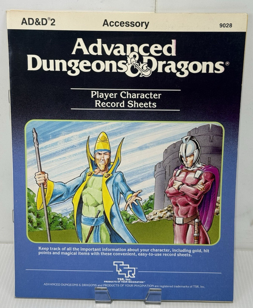 Advanced Dungeons and Dragons Players Handbook Guide Record Sheets & Gallery....