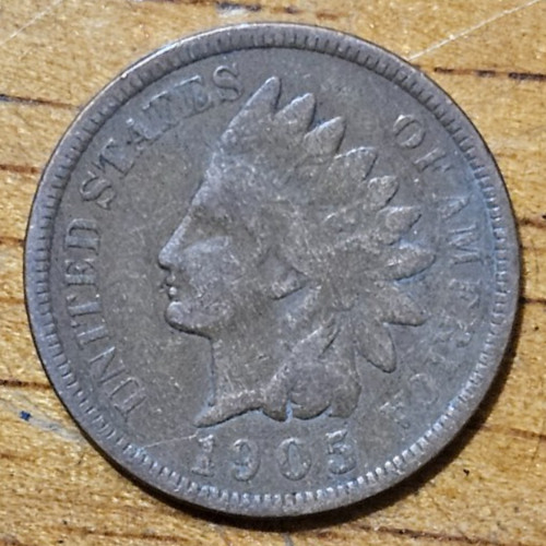 1905 Indian Head One Cent 1c Coin #AA549