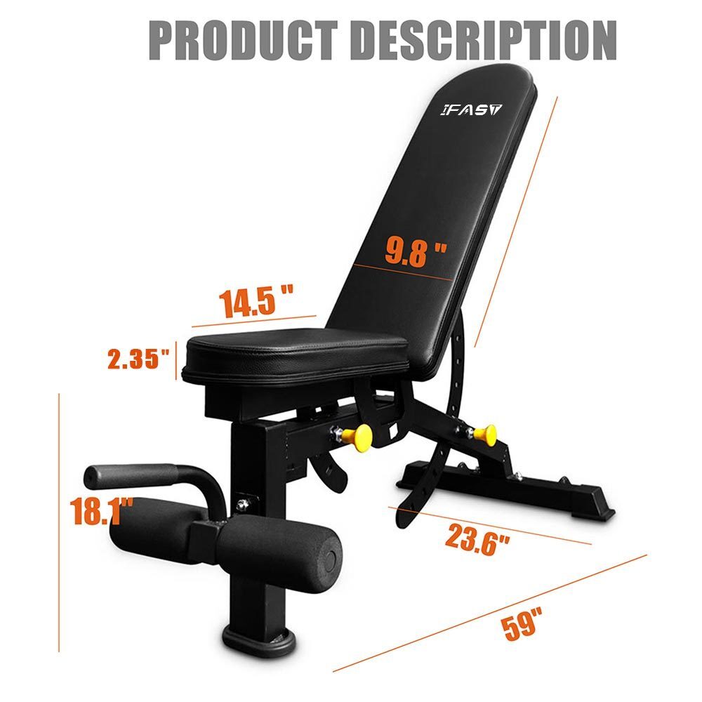 Adjustable Workout Weight Bench Foldable Strength Training Dumbbell Chair