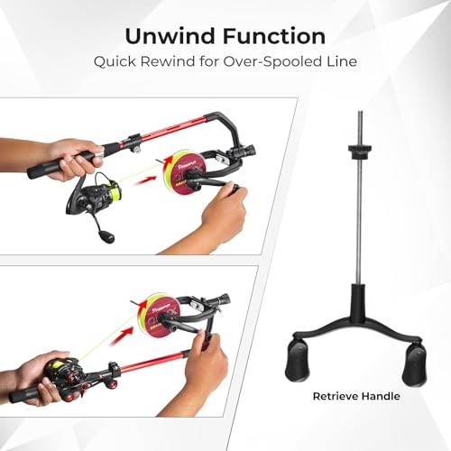 Fishing Line Spool with Unwinding Function, No Twist Design, Adjustable Handle f