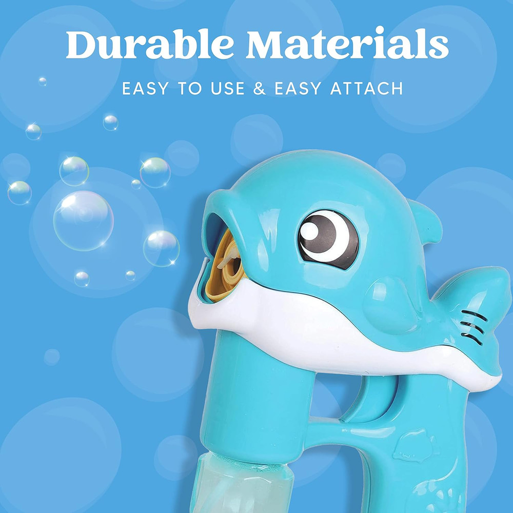 2 Bubble Guns, Whale Bubble Maker LED Automatic with 4 Refill Solutions for Kids