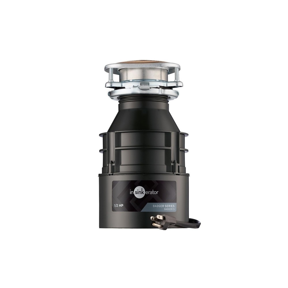 InSinkErator Badger 5 Garbage Disposal with Power Cord, Standard Series 1/2 H...